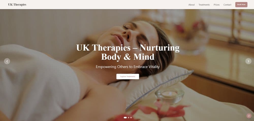 UK Therapies interface preview